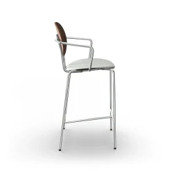 Sibast Furniture Piet Hein Barstol Krom med Armlán Valnød og Remix 123