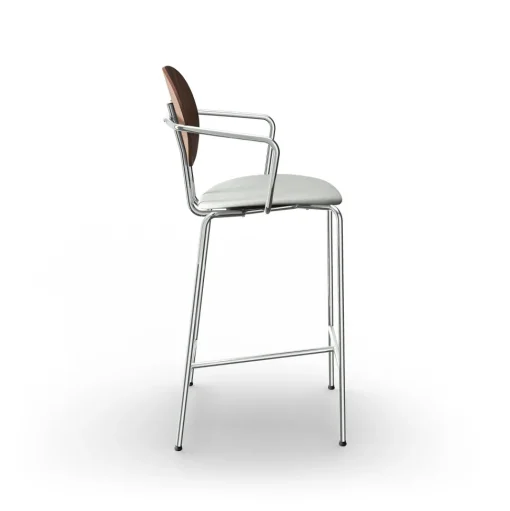 Sibast Furniture Piet Hein Barstol Krom med Armlán Valnød og Remix 123
