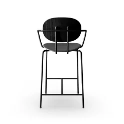 Sibast Furniture Piet Hein Barstol Sort med Armlán Sort Egetrá og Sort Láder