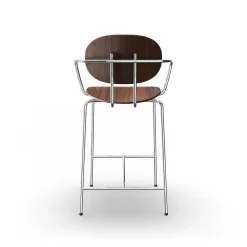 Sibast Furniture Piet Hein Barstol Krom med Armlán Valnød