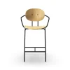 Sibast Furniture Piet Hein Barstol Sort med Armlán Egetrá
