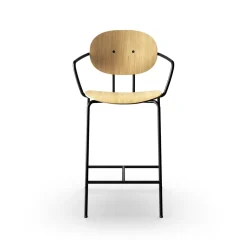 Sibast Furniture Piet Hein Barstol Sort med Armlán Egetrá