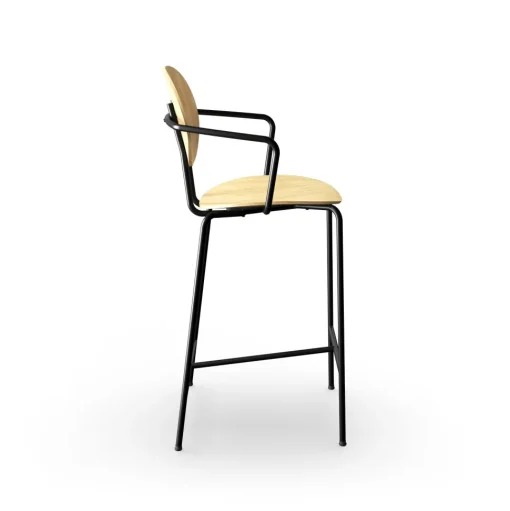 Sibast Furniture Piet Hein Barstol Sort med Armlán Egetrá