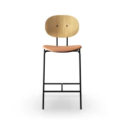 Sibast Furniture Piet Hein Barstol Sort I Egetrá og Cognac Láder