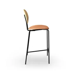 Sibast Furniture Piet Hein Barstol Sort I Egetrá og Cognac Láder
