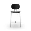 Sibast Furniture Piet Hein Barstol Sort I Sort Egetrá og Sort Láder