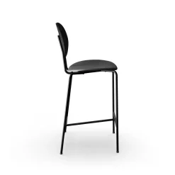 Sibast Furniture Piet Hein Barstol Sort I Sort Egetrá og Sort Láder