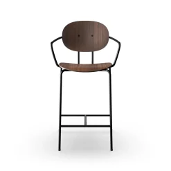Sibast Furniture Piet Hein Barstol Sort med Armlán Valnød