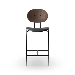 Sibast Furniture Piet Hein Barstol Sort I Valnød og Sort Láder