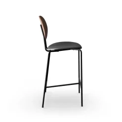 Sibast Furniture Piet Hein Barstol Sort I Valnød og Sort Láder