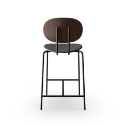 Sibast Furniture Piet Hein Barstol Sort I Valnød og Sort Láder