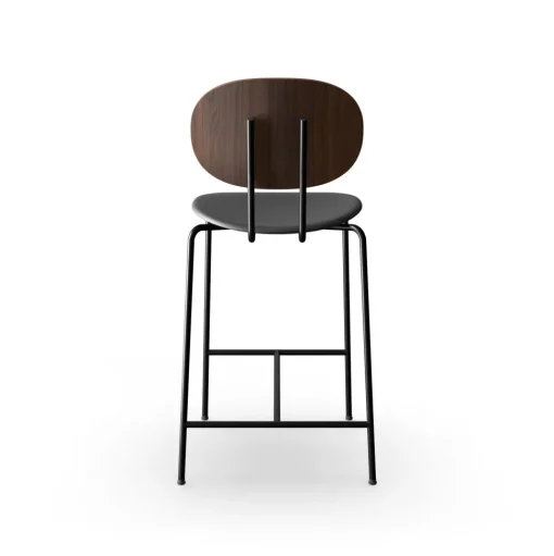 Sibast Furniture Piet Hein Barstol Sort I Valnød og Sort Láder
