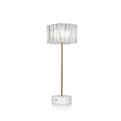 SLAMP Accordéon Transportabel Lampe Transparent/Hvid