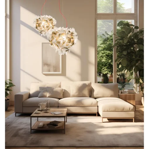 SLAMP Veli Aurea Pendel Hvid/Guld Med Transparent Ledning