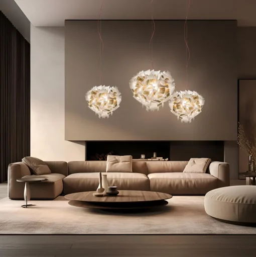 SLAMP Veli Aurea Pendel Hvid/Guld Med Transparent Ledning
