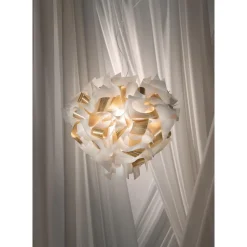 SLAMP Veli Aurea Pendel Stor Hvid/Guld Med Transparent Ledning