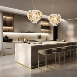 SLAMP Veli Aurea Pendel Stor Hvid/Guld Med Transparent Ledning