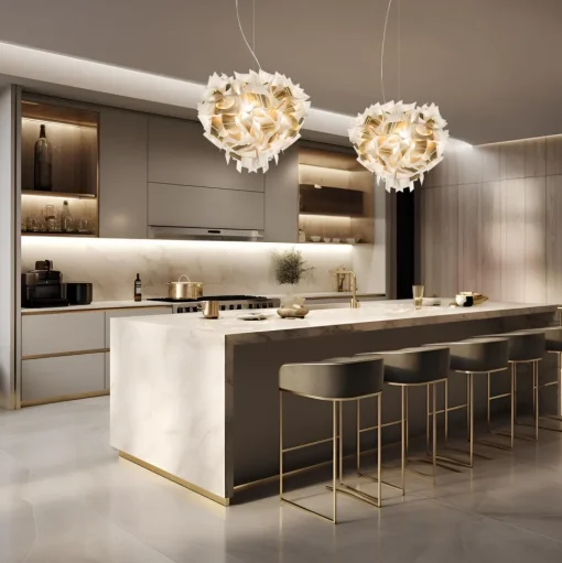 SLAMP Veli Aurea Pendel Stor Hvid/Guld Med Transparent Ledning