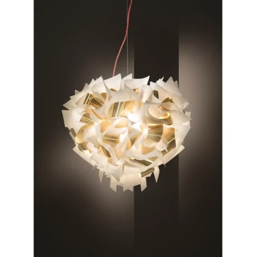 SLAMP Veli Aurea Pendel Stor Hvid/Guld Med Transparent Ledning