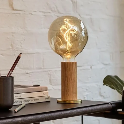 Tala Knuckle Bordlampe Egetrá med Voronoi-I Páre