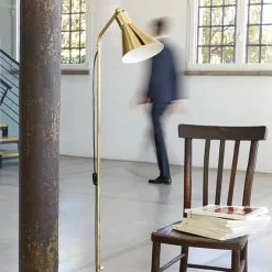 TATO Alzabile Gulvlampe Mangan/Krom & Granit Grå Marmor