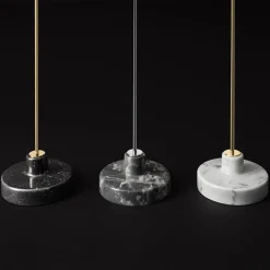 TATO Alzabile Gulvlampe Mangan/Krom & Granit Grå Marmor