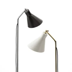 TATO Alzabile Gulvlampe Mangan/Krom & Granit Grå Marmor