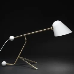 TATO Beghina Bordlampe Hvid & Messing