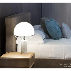 TATO Jil Bordlampe Hvid/krom & Hvid Marmor
