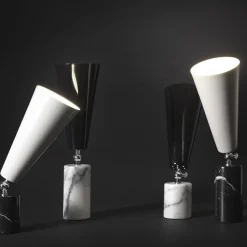 TATO Vox Bordlampe Hvid Marmor & Krom/Sort Stor