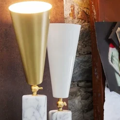 TATO Vox Bordlampe Hvid Marmor & Krom/Sort Stor