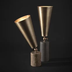 TATO Vox Bordlampe Sort/brun Marmor & Messing Lille
