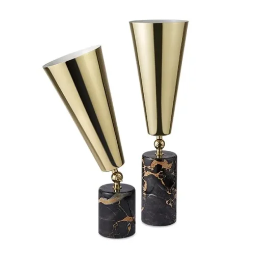 TATO Vox Bordlampe Sort/brun Marmor & Messing Lille