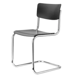 Thonet S 43 Cantilever Spisebordsstol Krom/Sort Bejdset Bøgetrá