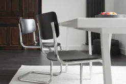 Thonet S 43 Cantilever Spisebordsstol Krom/Sort Bejdset Bøgetrá