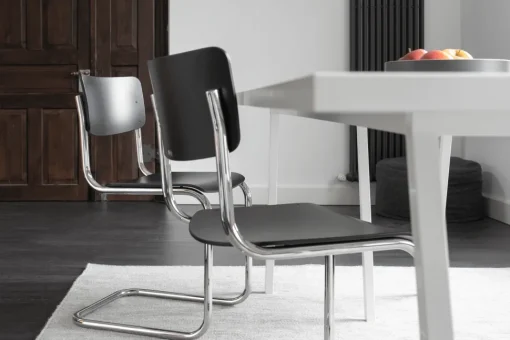 Thonet S 43 Cantilever Spisebordsstol Krom/Sort Bejdset Bøgetrá
