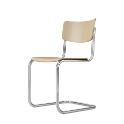 Thonet S 43 Cantilever Spisebordsstol Krom/Bøgetrá