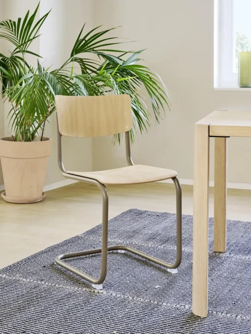 Thonet S 43 Cantilever Spisebordsstol Krom/Bøgetrá