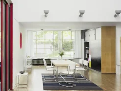 Thonet S 43 Cantilever Spisebordsstol Krom/Hvid Glaceret Bøgetrá