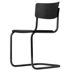 Thonet S 43 Cantilever Spisebordsstol Sort/Sort Bejdset Bøgetrá