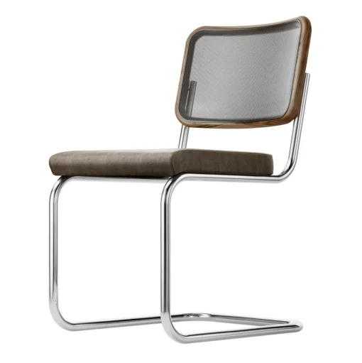 Thonet S 32 N Cantilever Spisebordsstol Krom/Valnød
