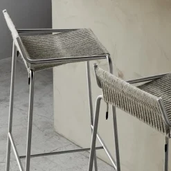 Thorup Copenhagen Noel Barstol Rustfrit Stål/Grå Uld H77 cm