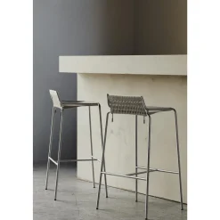 Thorup Copenhagen Noel Barstol Rustfrit Stål/Grå Uld H77 cm