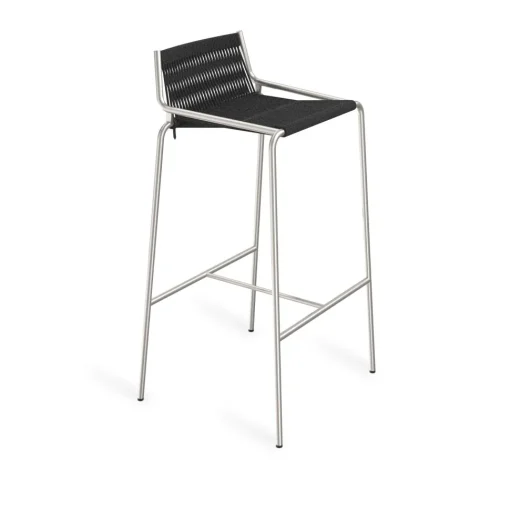 Thorup Copenhagen Noel Barstol Rustfrit stål/Sort Linned H77 cm