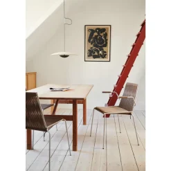 Thorup Copenhagen Noel Spisebordsstol med Armlán Stål/Sort Linned