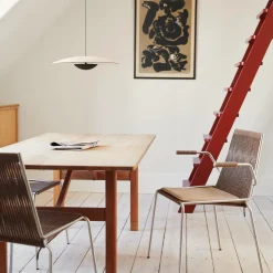 Thorup Copenhagen Noel Spisebordsstol med Armlán Stål/Sort Linned