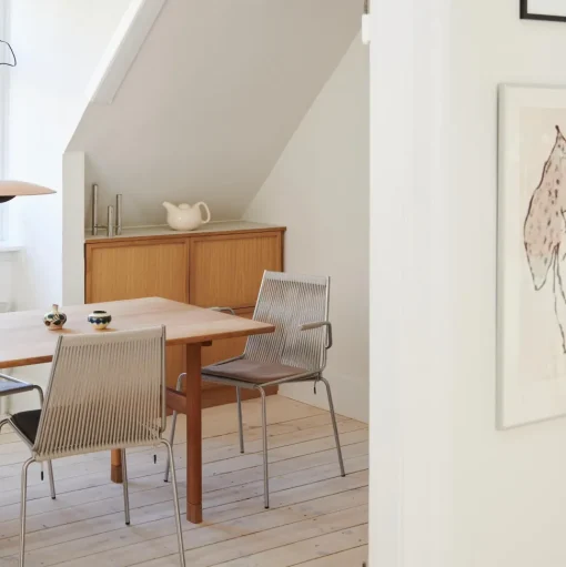 Thorup Copenhagen Noel Spisebordsstol med Armlán Stål/Grå Uld