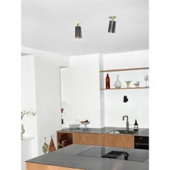 Thorup Copenhagen Patrone Recessed Loftlampe Sortbruneret/Messing Box-Fit