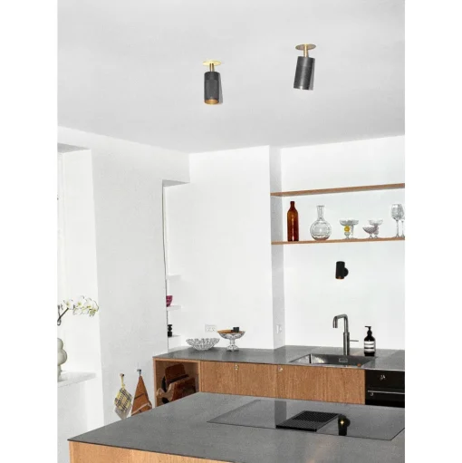 Thorup Copenhagen Patrone Recessed Loftlampe Sortbruneret/Messing Box-Fit
