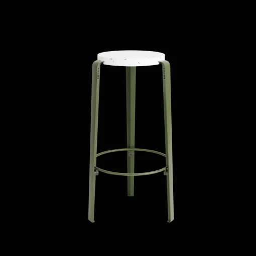TipToe BIG LOU Skammel Genanvendt Plastik Hvid/Rosemary Green